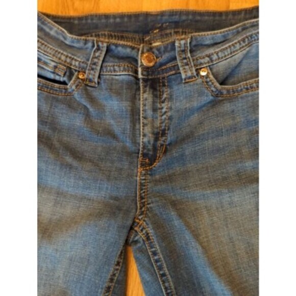 Seven 7 For All Mankind Jeans Womens Size 10 Denim Tapered Blue Mid Rise - Picture 2 of 15